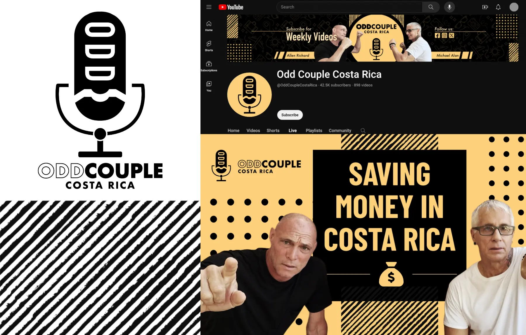 Odd Couple Costa Rica Podcast collage image with design assets